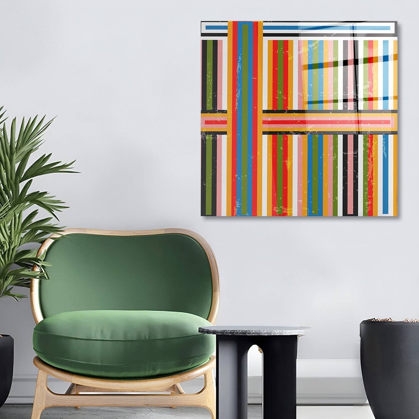 Arte em Vidro Temperado Multicolor 50x50cm - Pintura Decorativa de Alta Qualidade