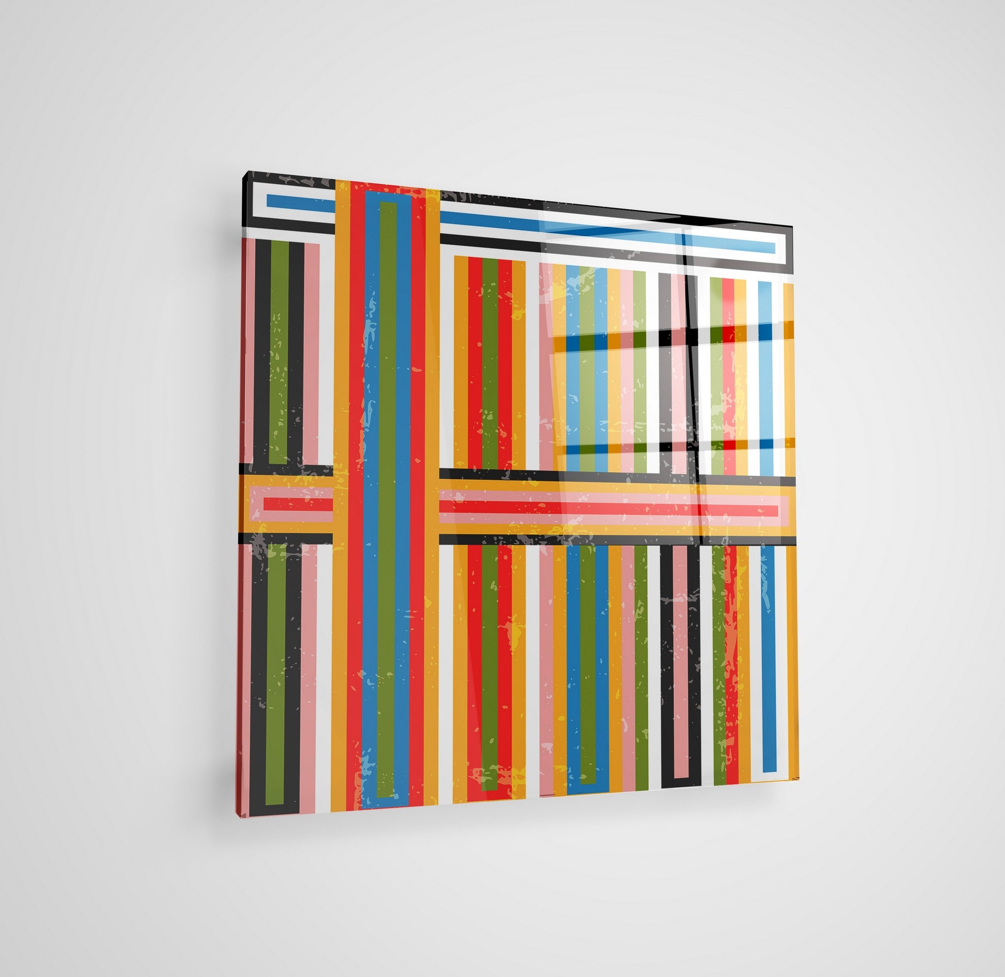 Arte em Vidro Temperado Multicolor 70x70cm - Pintura Decorativa de Alta Qualidade