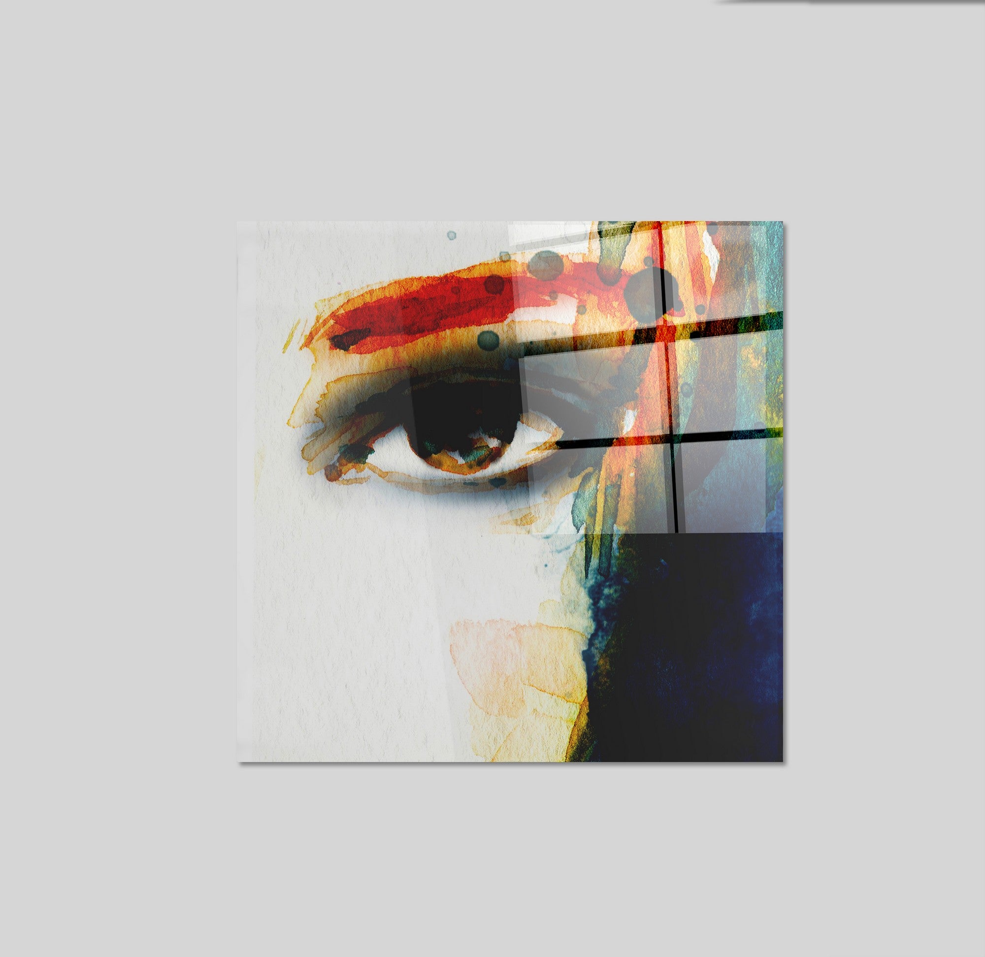 Arte em Vidro Temperado Multicolor 70x70cm - Pintura Decorativa de Alta Qualidade