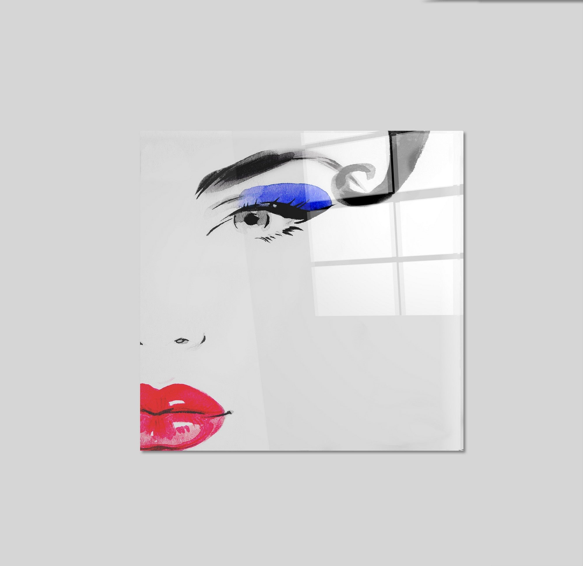 Arte em Vidro Temperado Multicolor 50x50cm - Pintura Decorativa de Parede Premium