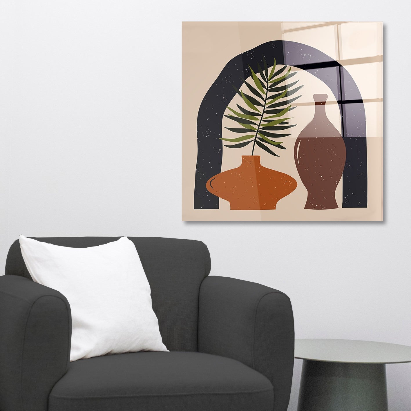 Arte em Vidro Temperado Multicolor 50x50cm - Pintura Decorativa de Parede Premium