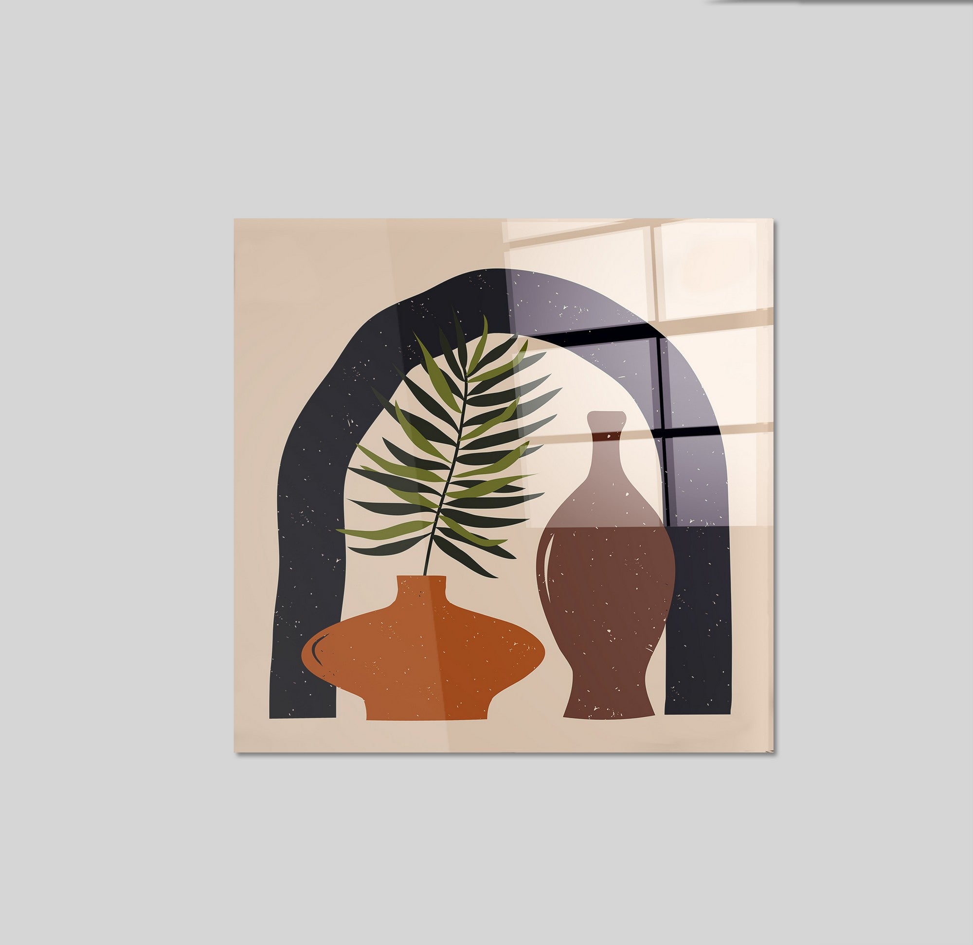 Arte em Vidro Temperado Multicolor 50x50cm - Pintura Decorativa de Parede Premium