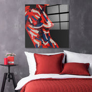 Arte em Vidro Temperado Multicolor 50x50cm - Pintura Decorativa de Parede Premium