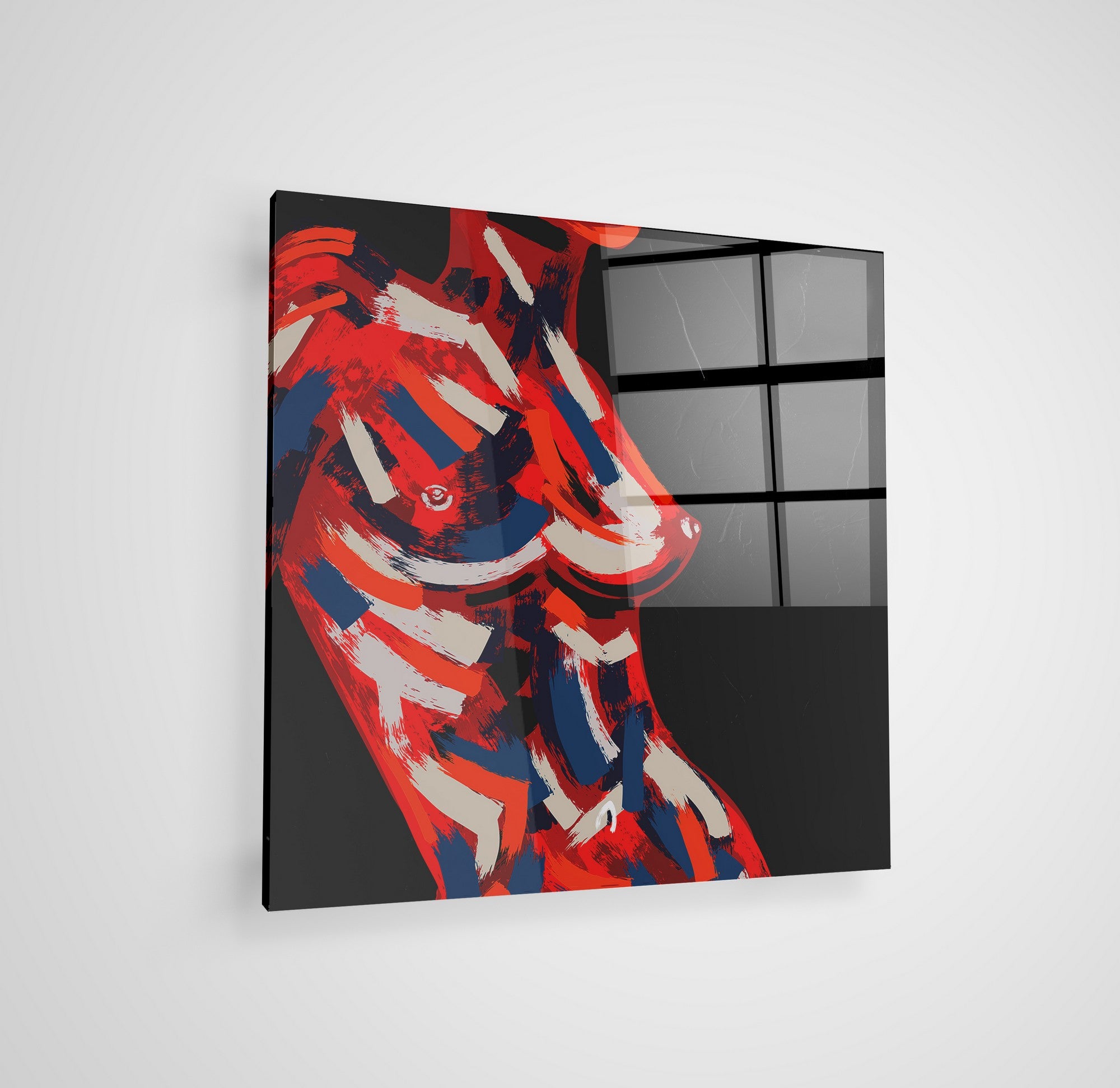 Arte em Vidro Temperado Multicolor 70x70cm - Pintura Decorativa de Alta Qualidade