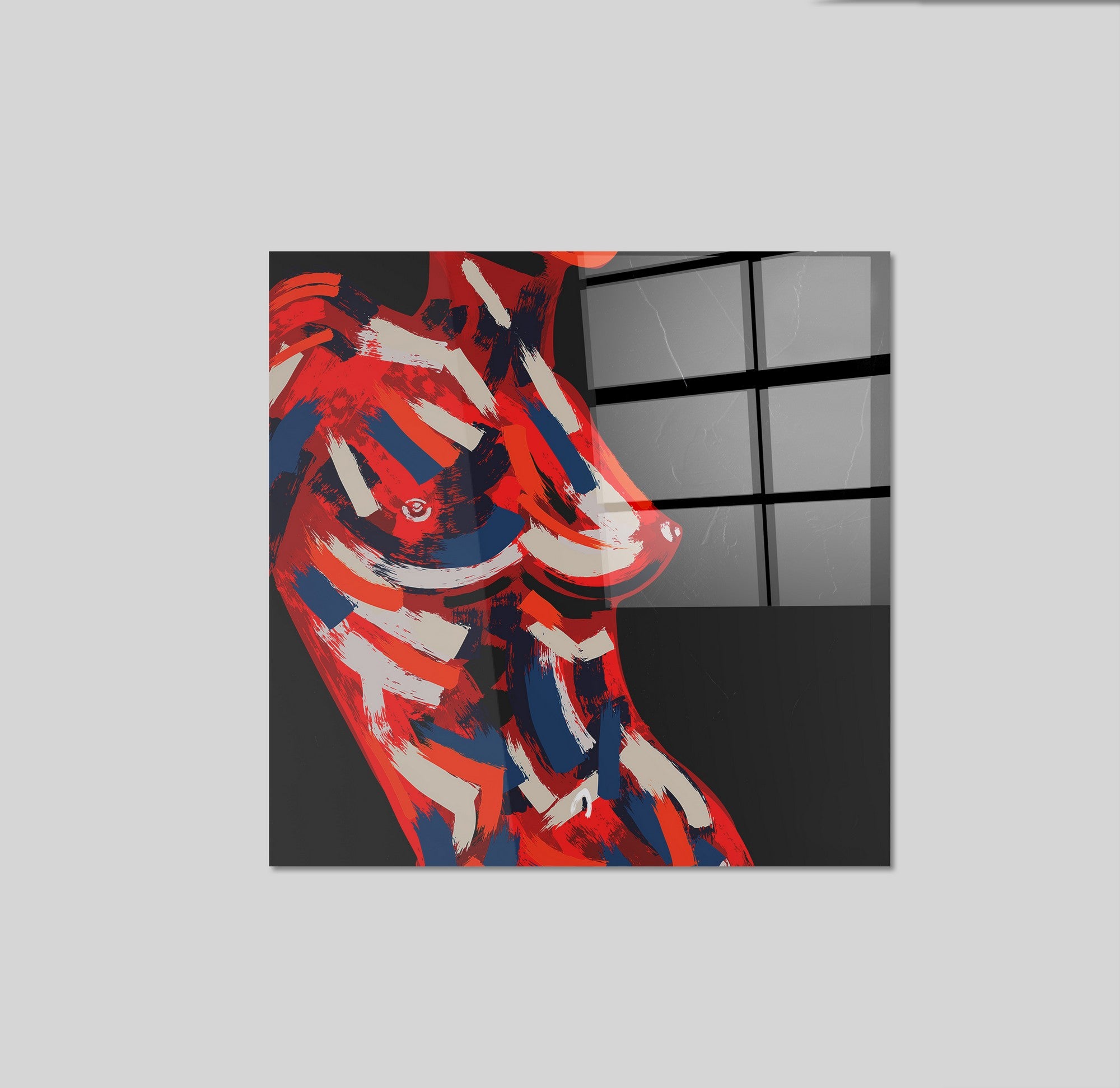 Arte em Vidro Temperado Multicolor 70x70cm - Pintura Decorativa de Alta Qualidade