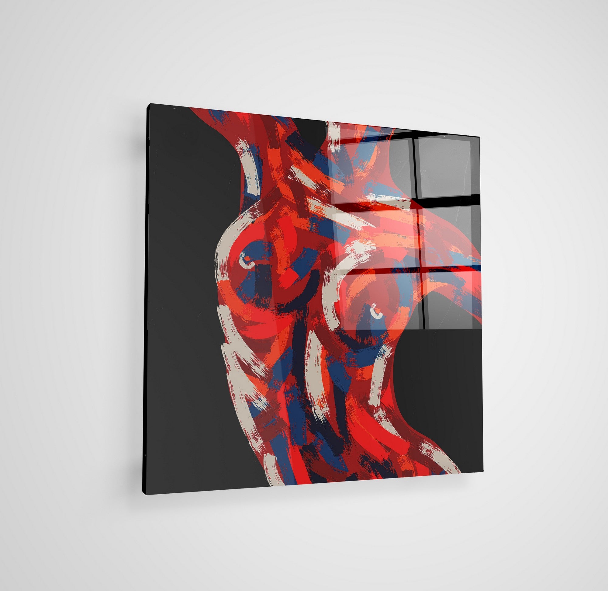 Arte em Vidro Temperado Multicolor 50x50cm - Pintura Decorativa Premium de 4mm