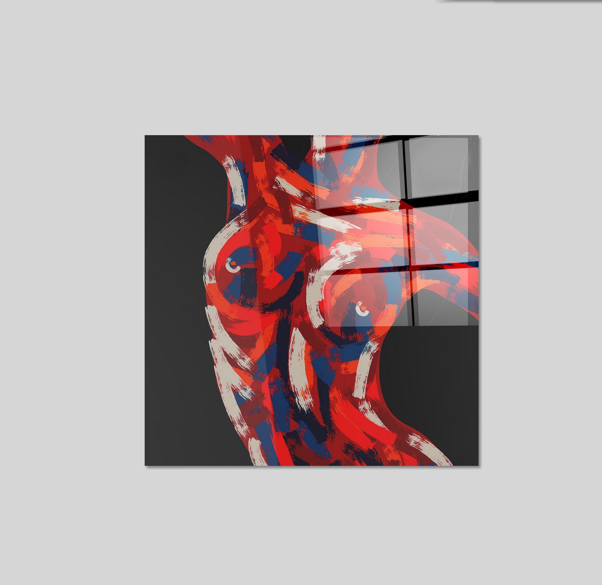 Arte em Vidro Temperado Multicolor 70x70cm - Pintura Decorativa de Alta Qualidade