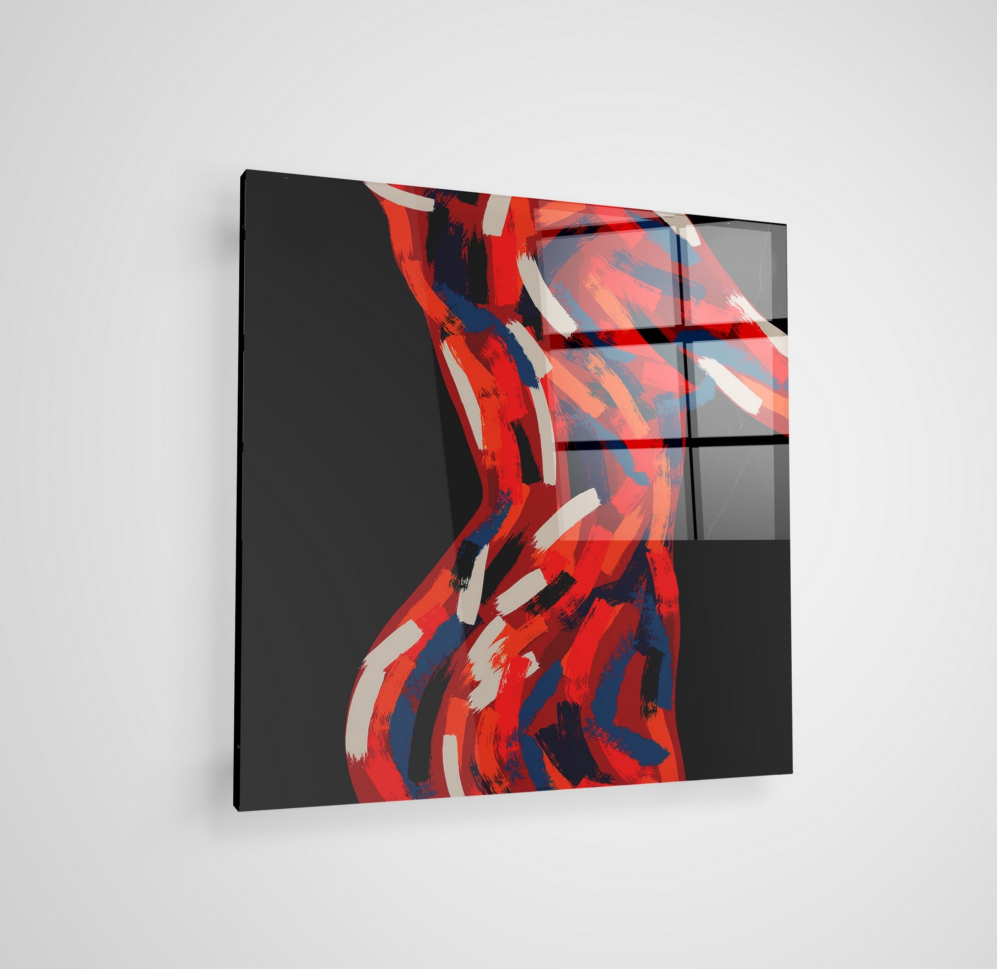 Arte em Vidro Temperado Multicolor 50x50cm - Pintura Decorativa de Parede Premium