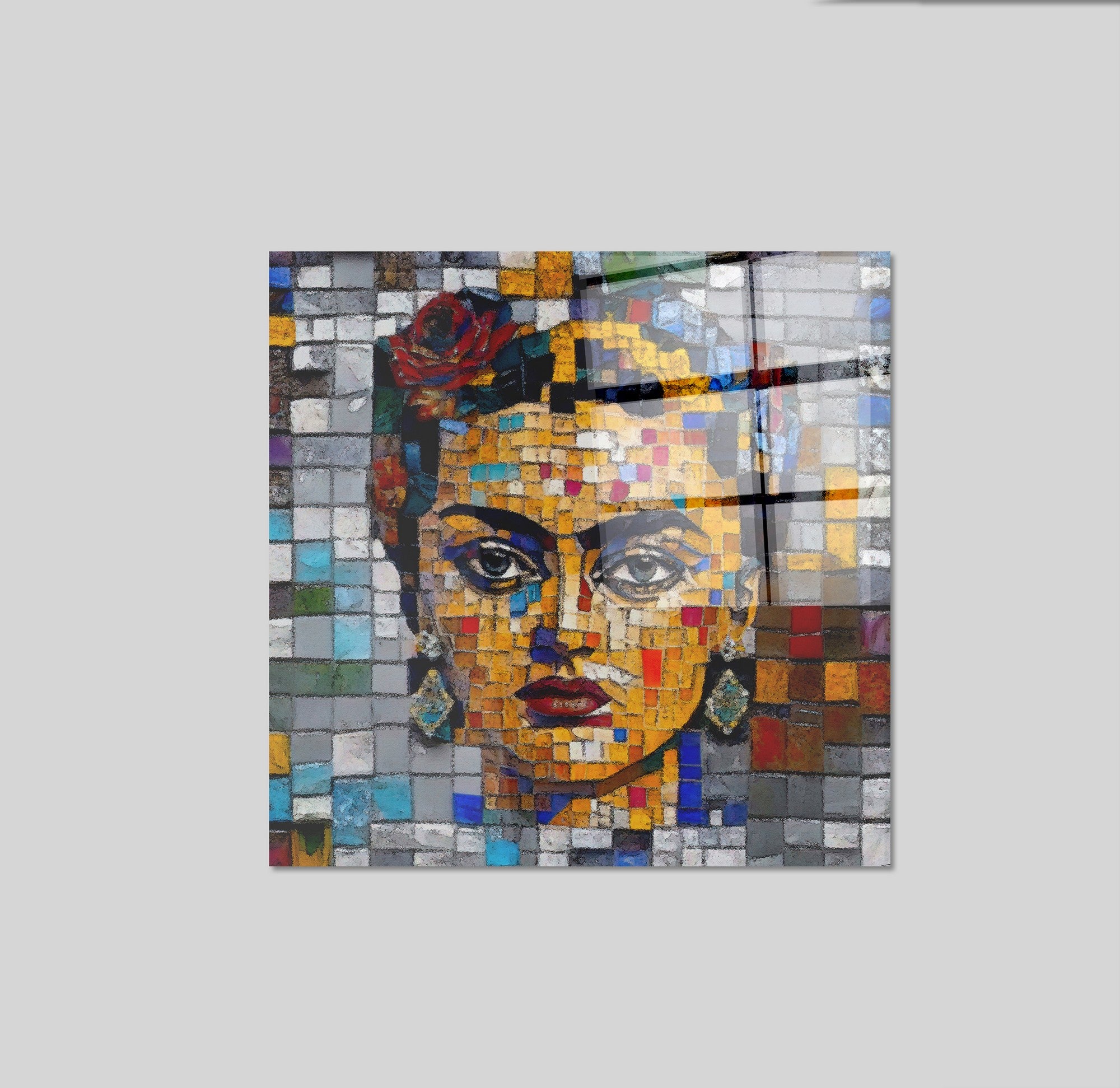 Arte em Vidro Temperado Multicolor 70x70cm - Pintura Decorativa de Alta Qualidade