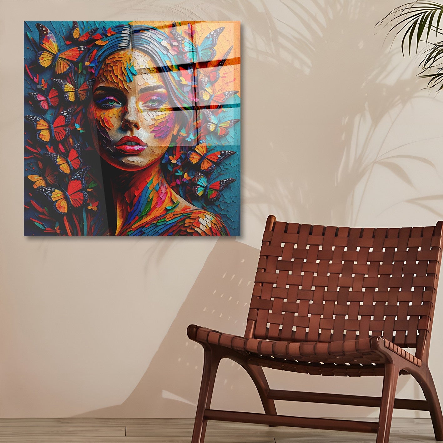 Arte em Vidro Temperado Multicolor 70x70cm - Pintura Decorativa de Alta Qualidade