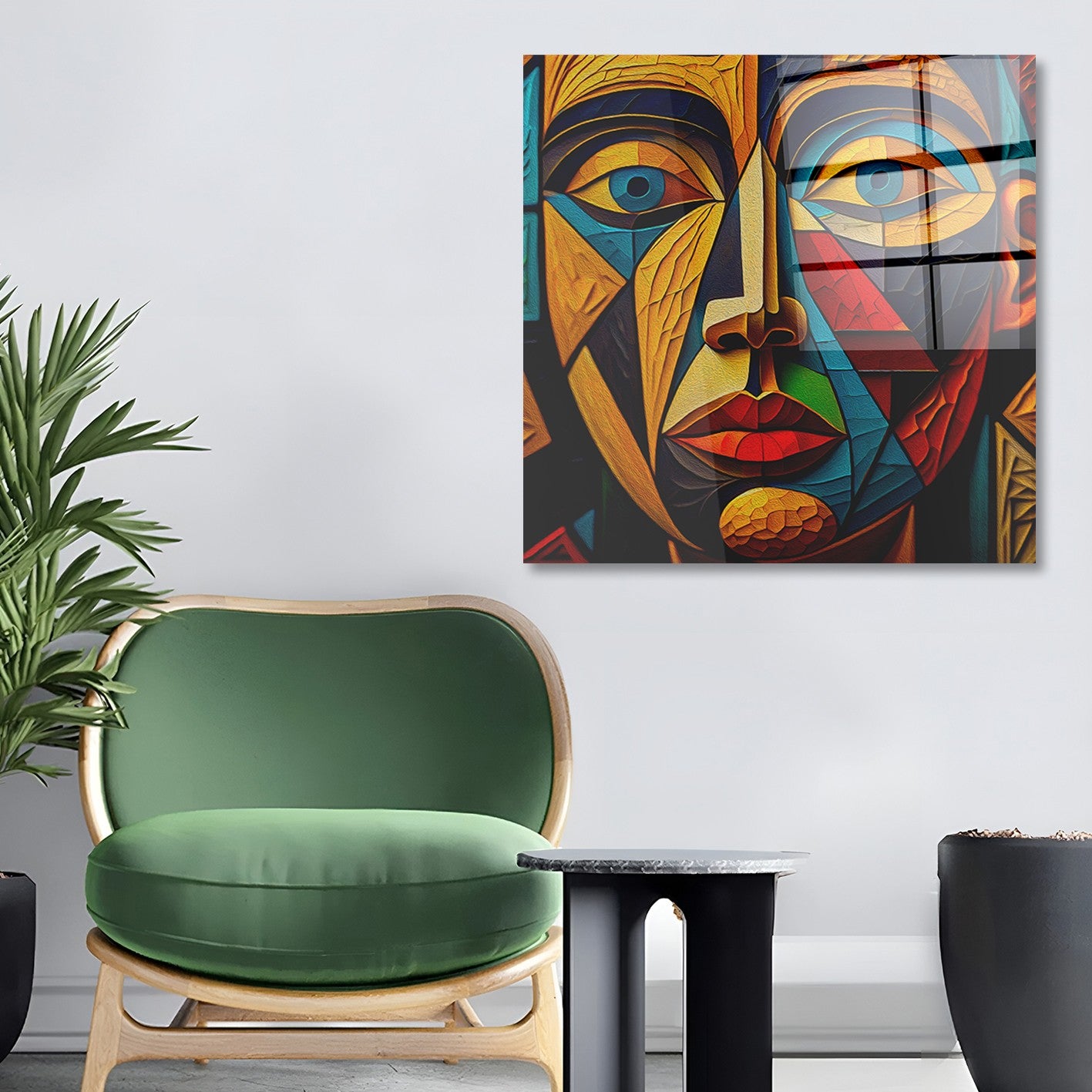 Arte em Vidro Temperado Multicolor 50x50cm - Pintura Decorativa de Qualidade Premium