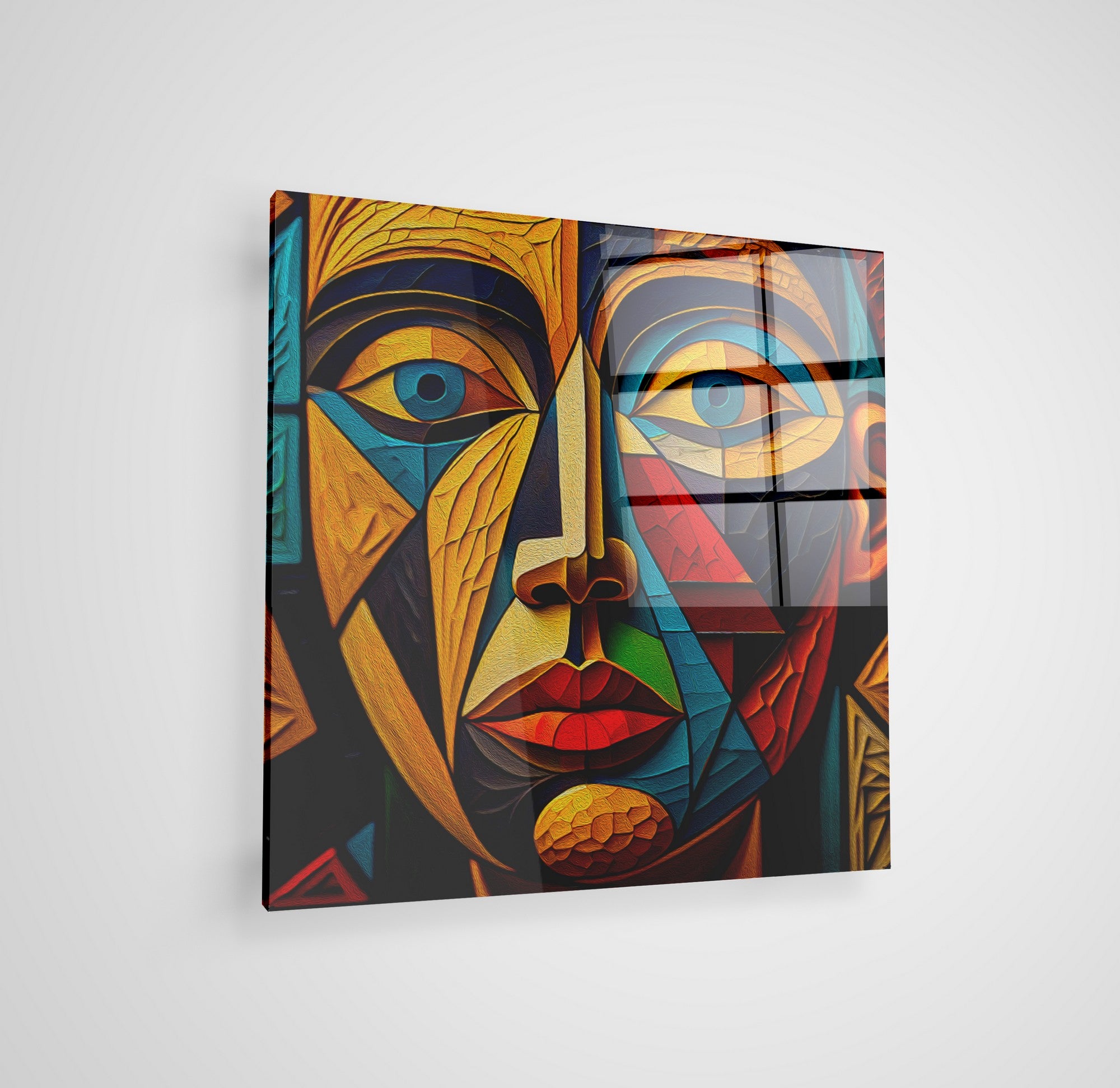 Arte em Vidro Temperado Multicolor 50x50cm - Pintura Decorativa de Qualidade Premium