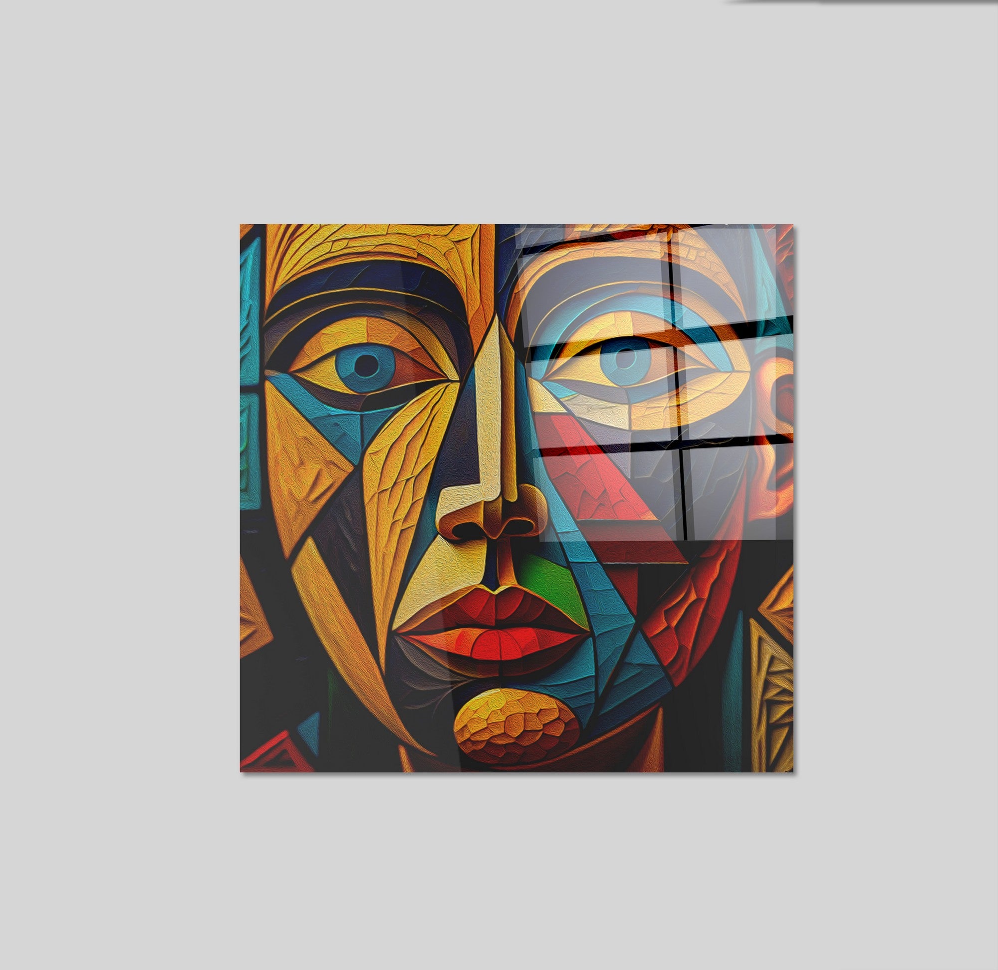 Arte em Vidro Temperado Multicolor 70x70cm - Pintura Decorativa de Alta Qualidade