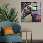 Arte em Vidro Temperado Multicolor 70x70cm - Pintura Decorativa de Alta Qualidade