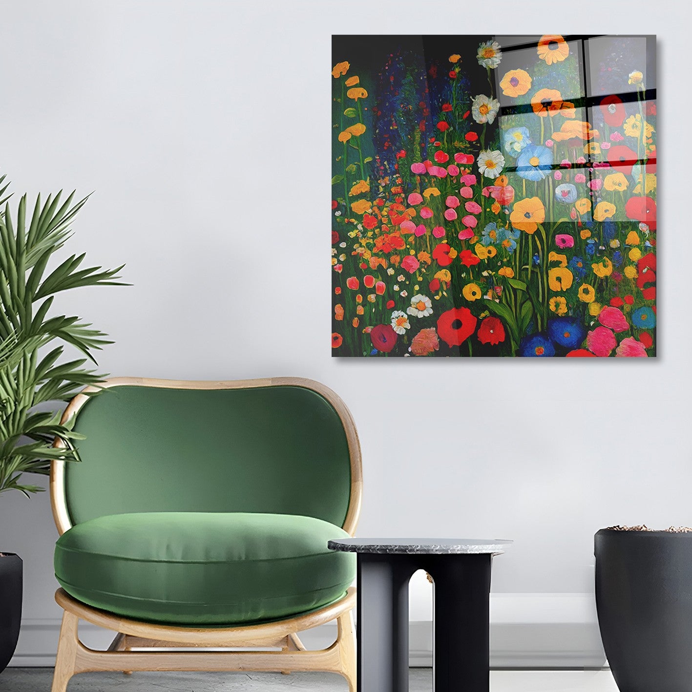 Arte em Vidro Temperado Multicolor 50x50cm - Pintura Decorativa de Alta Qualidade