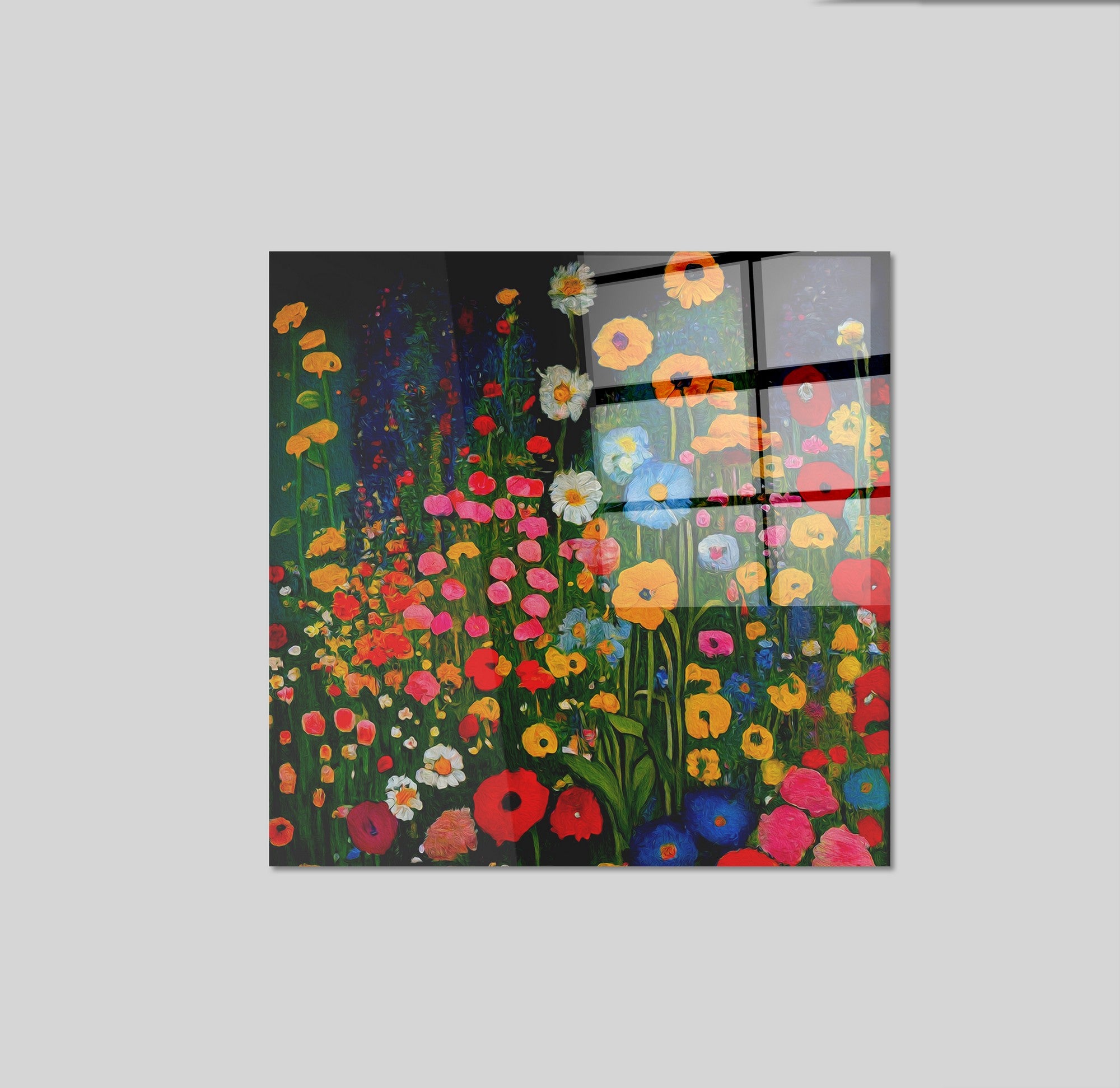 Arte em Vidro Temperado Multicolor 50x50cm - Pintura Decorativa de Alta Qualidade