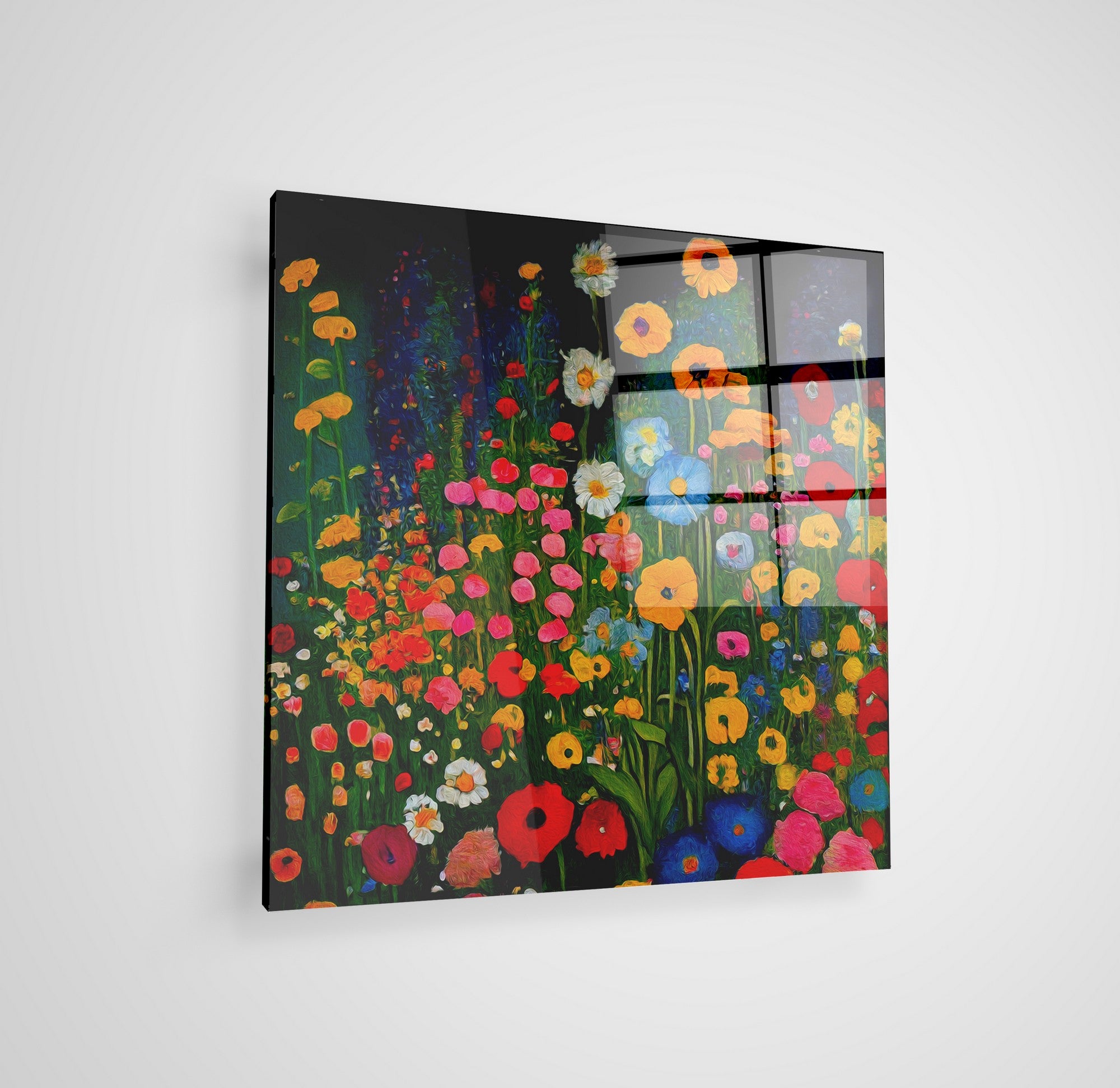 Arte em Vidro Temperado Multicolor 70x70cm - Pintura Decorativa de Alta Qualidade