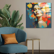 Arte em Vidro Temperado Multicolor 50x50cm - Pintura Decorativa de Parede Premium