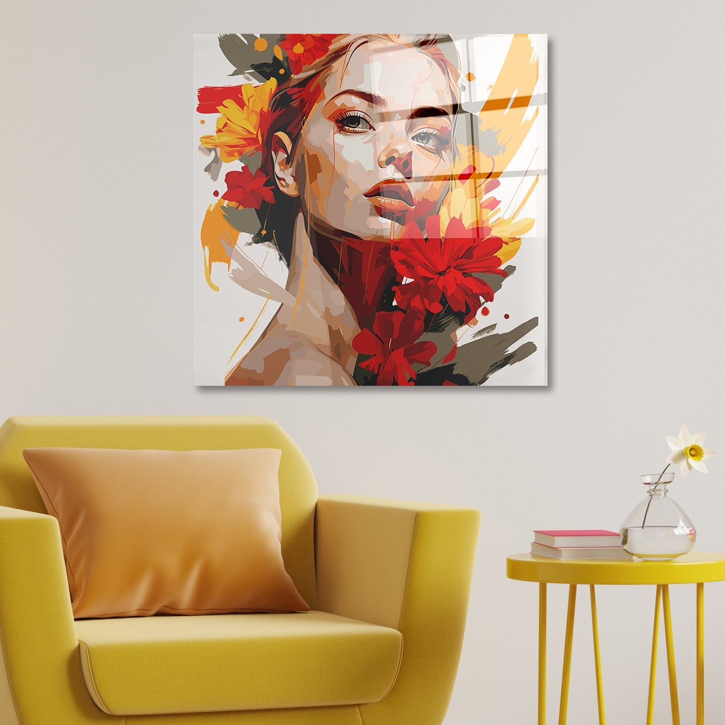 Arte em Vidro Temperado Multicolor 50x50cm - Pintura Decorativa de Alta Qualidade