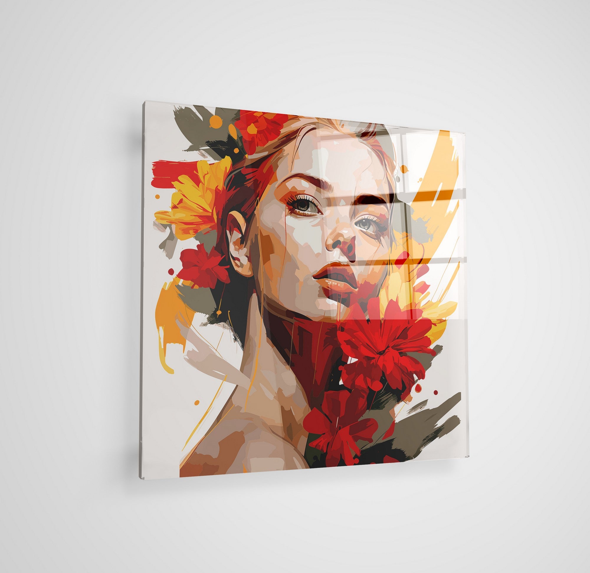 Arte em Vidro Temperado Multicolor 70x70cm - Pintura Decorativa de Alta Qualidade