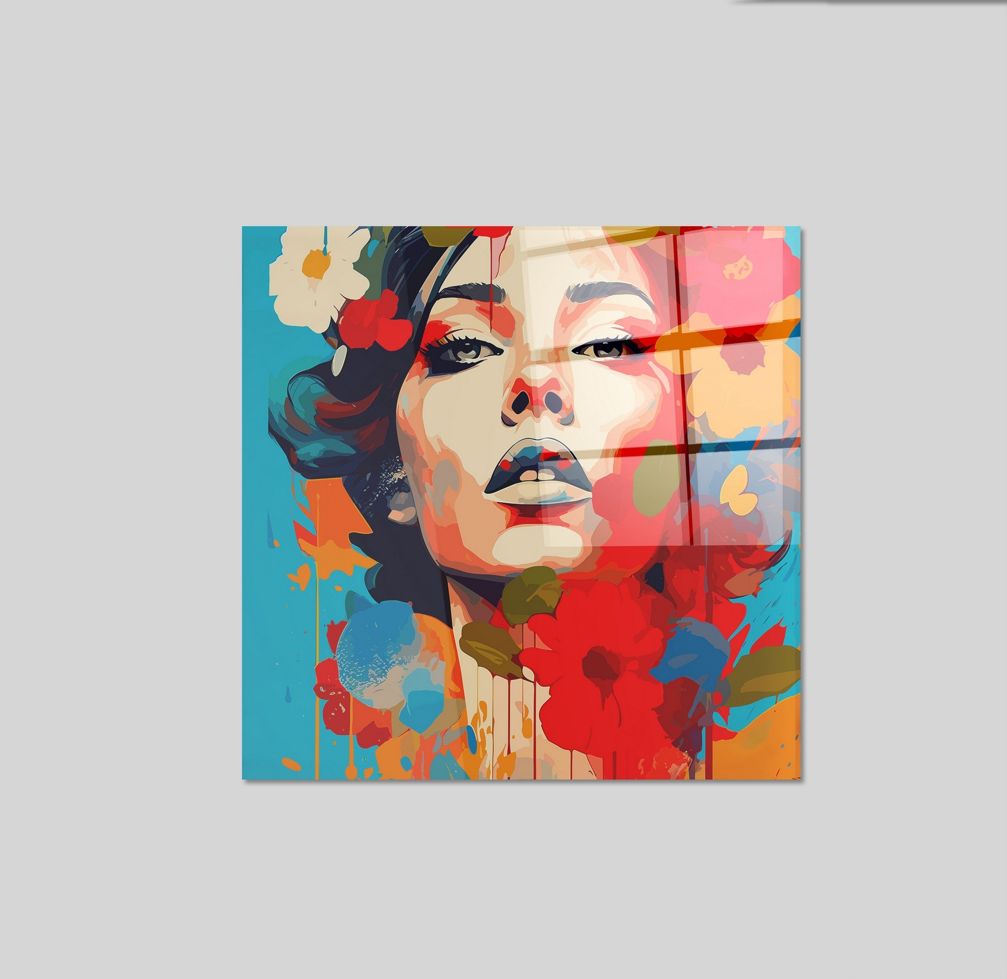 Arte em Vidro Temperado Multicolor 50x50cm - Pintura Decorativa de Alta Qualidade