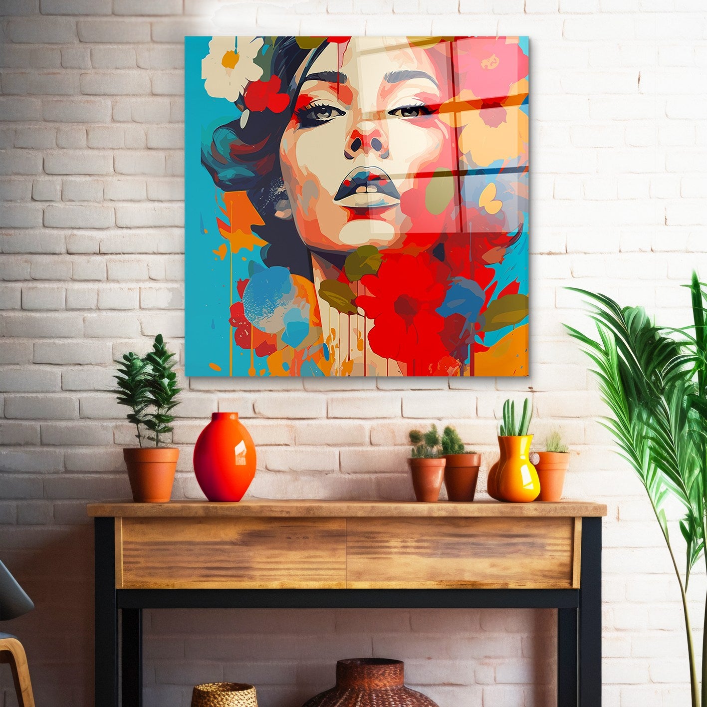 Arte em Vidro Temperado Multicolor 50x50cm - Pintura Decorativa de Alta Qualidade