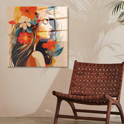 Arte em Vidro Temperado Multicolor 70x70cm - Pintura Decorativa de Alta Qualidade