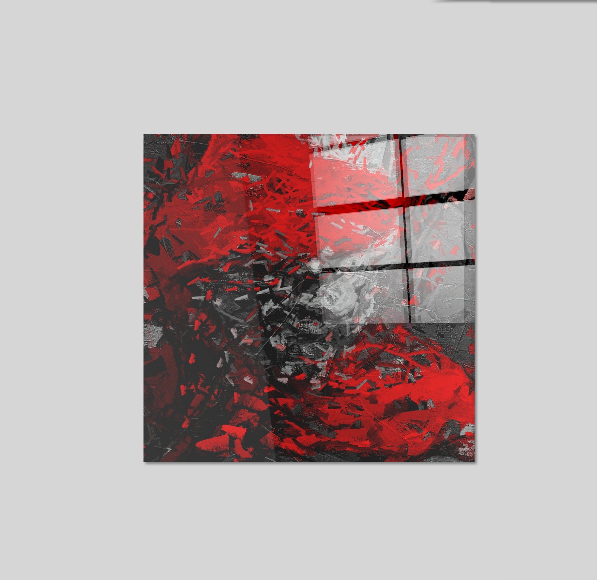 Arte em Vidro Temperado Multicolor 50x50cm - Pintura Decorativa de Parede Premium