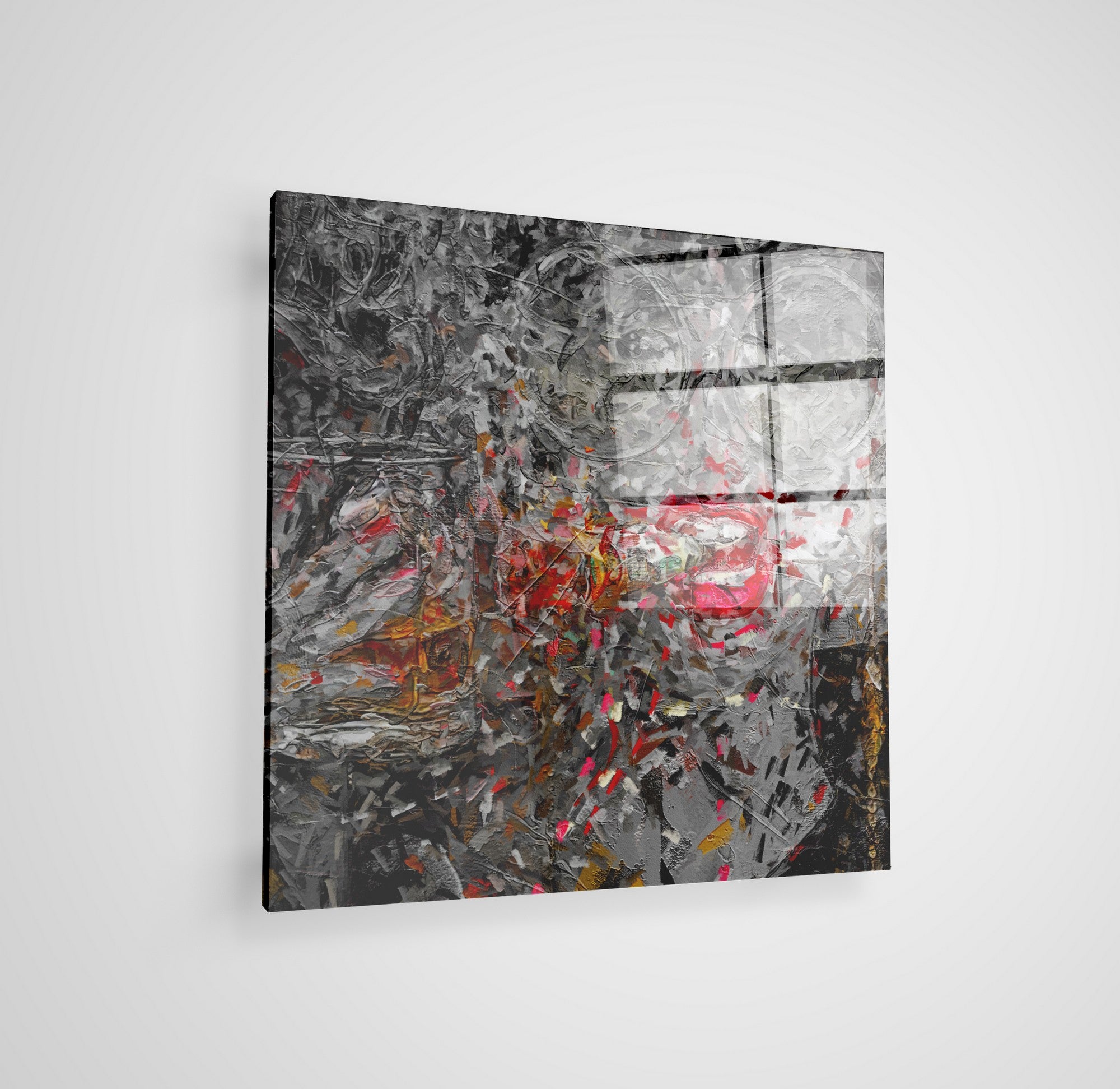 Arte em Vidro Temperado Multicolor 50x50cm - Pintura Decorativa Premium de 4mm