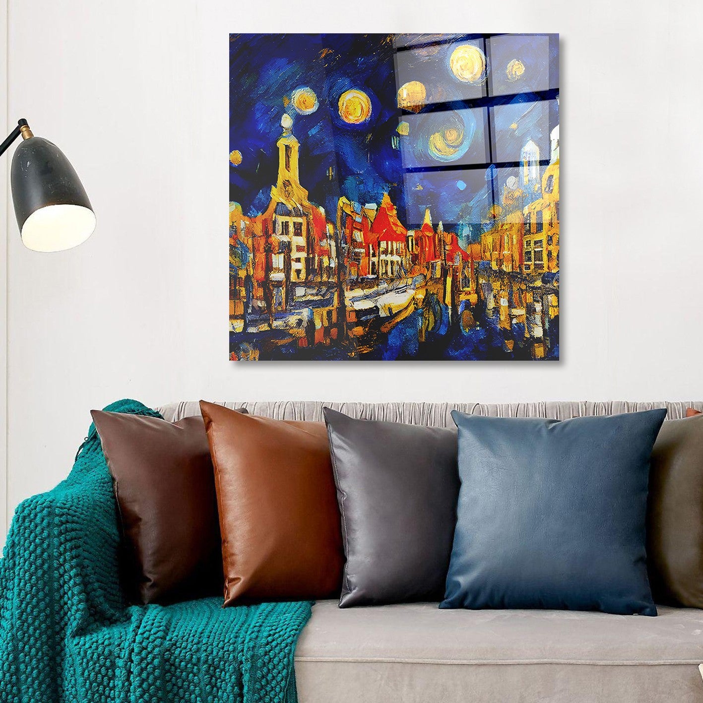 Arte em Vidro Temperado Multicolor 70x70cm - Pintura Decorativa de Alta Qualidade