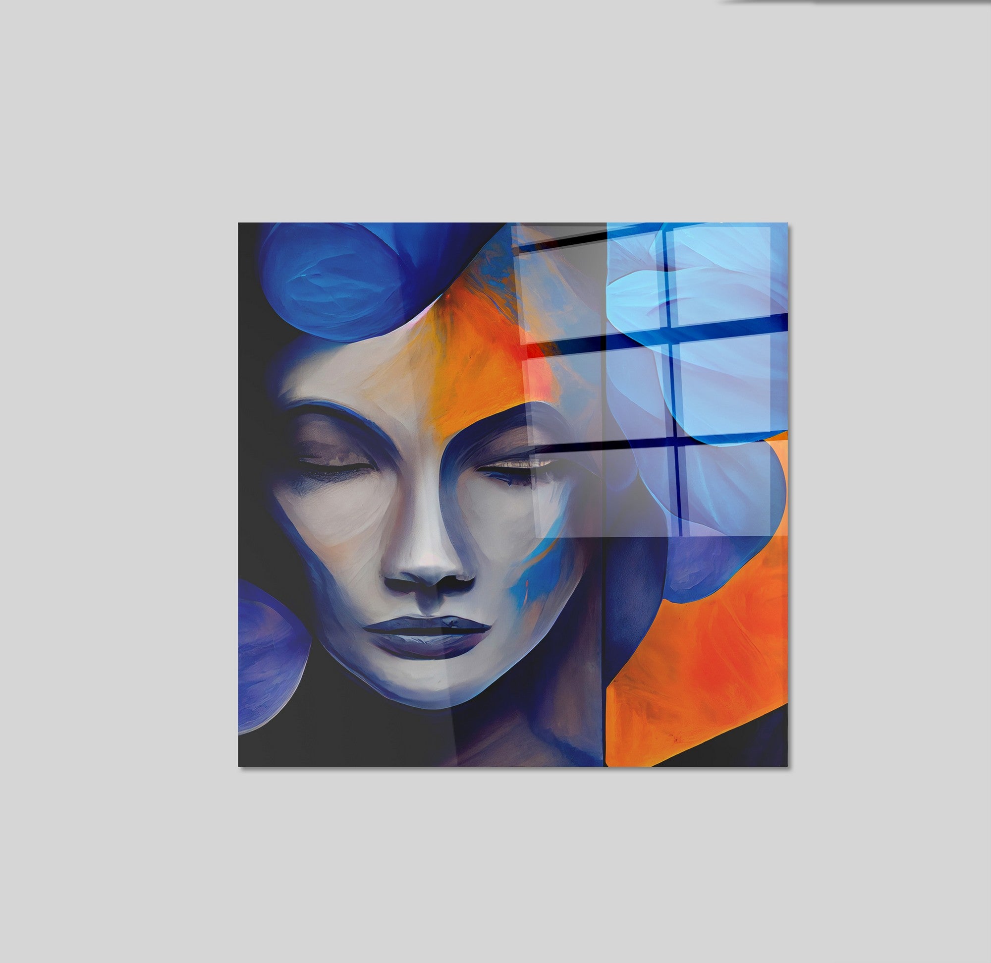 Arte em Vidro Temperado Multicolor 50x50cm - Pintura Decorativa de Parede Premium
