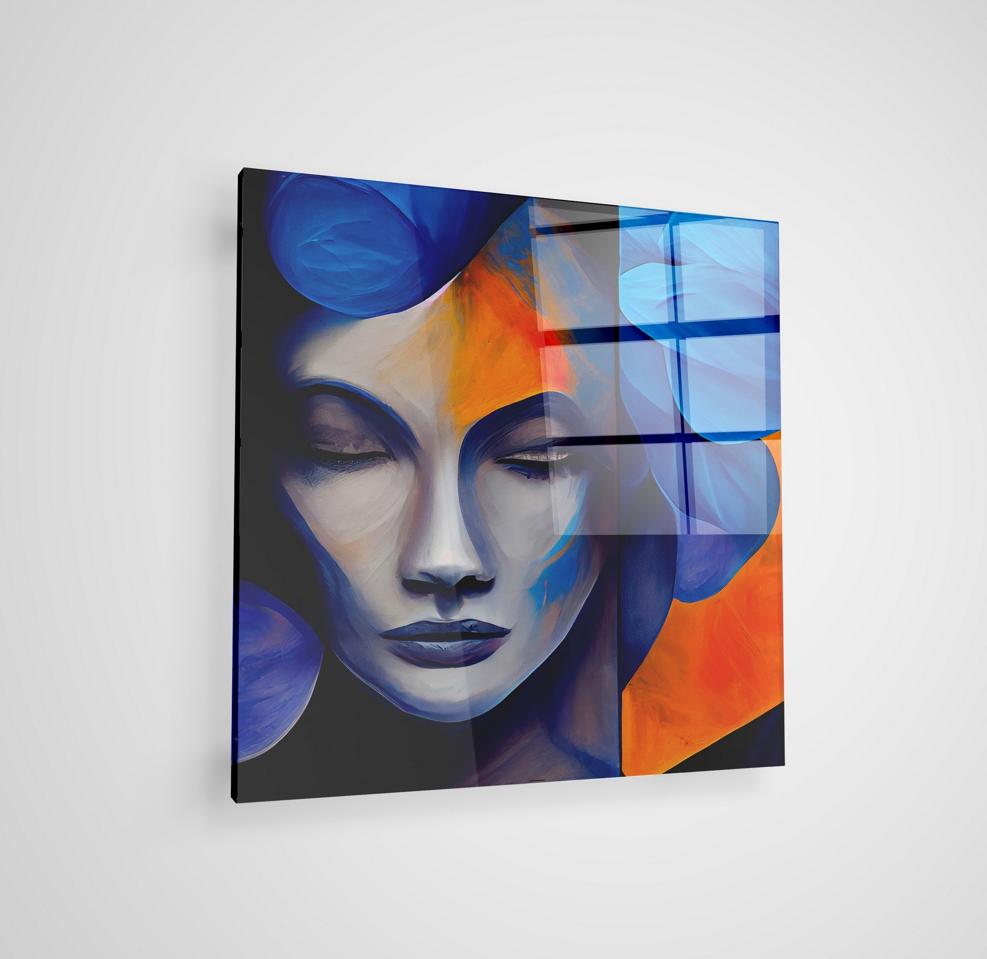 Arte em Vidro Temperado Multicolor 70x70cm - Pintura Decorativa de Parede Premium