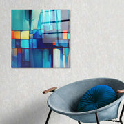 Arte em Vidro Temperado Multicolor 50x50cm - Pintura Decorativa de Parede Premium