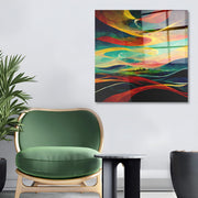 Arte em Vidro Temperado Multicolor 70x70cm - Pintura Decorativa de Alta Qualidade