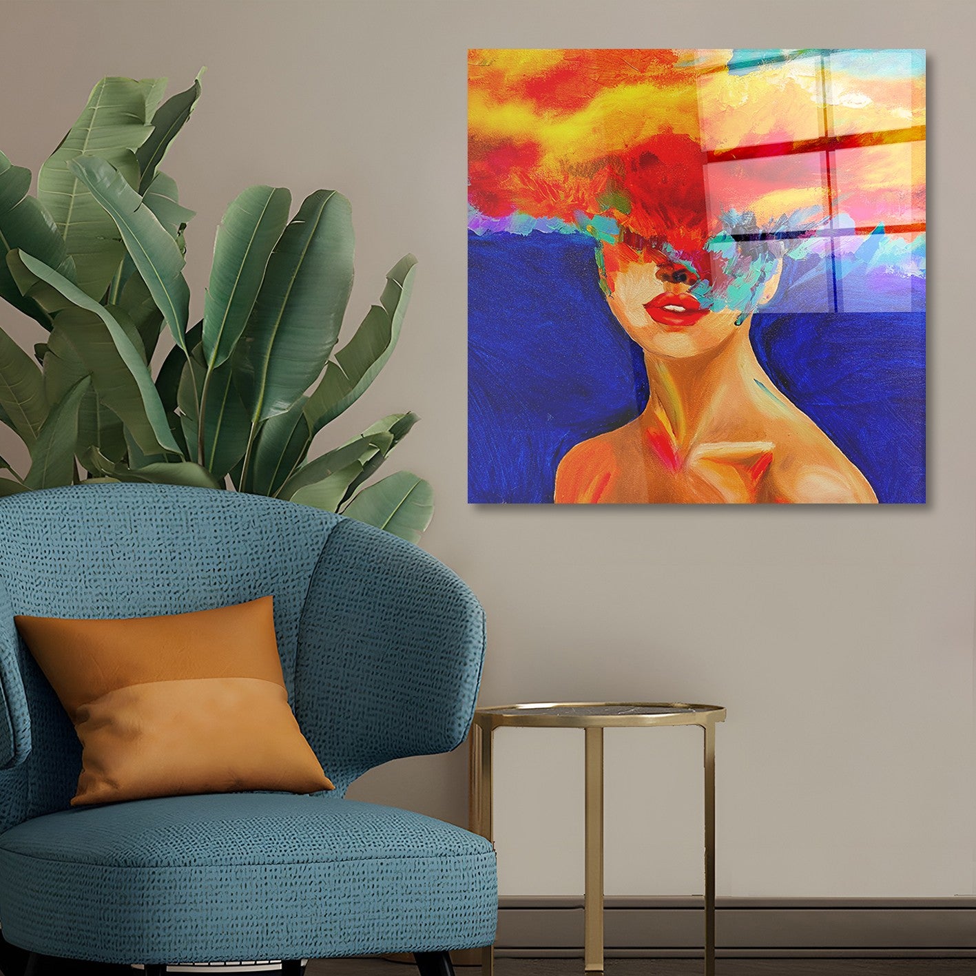 Arte em Vidro Temperado Multicolor 70x70cm - Pintura Decorativa de Alta Qualidade