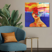 Arte em Vidro Temperado Multicolor 70x70cm - Pintura Decorativa de Alta Qualidade