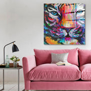 Arte em Vidro Temperado Multicolor 70x70cm - Pintura Decorativa de Alta Qualidade