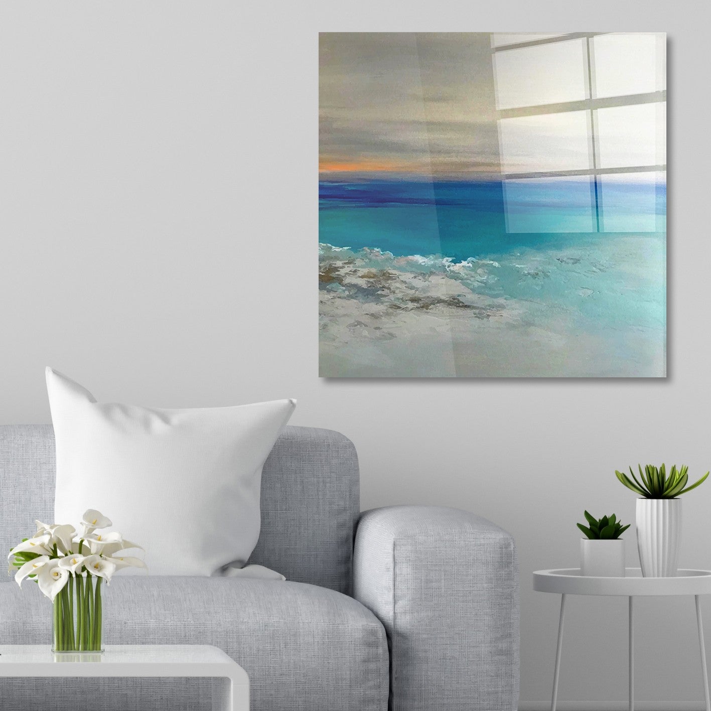 Quadro Decorativo em Vidro Temperado Multicolor 70x70cm - Arte Moderna para Parede