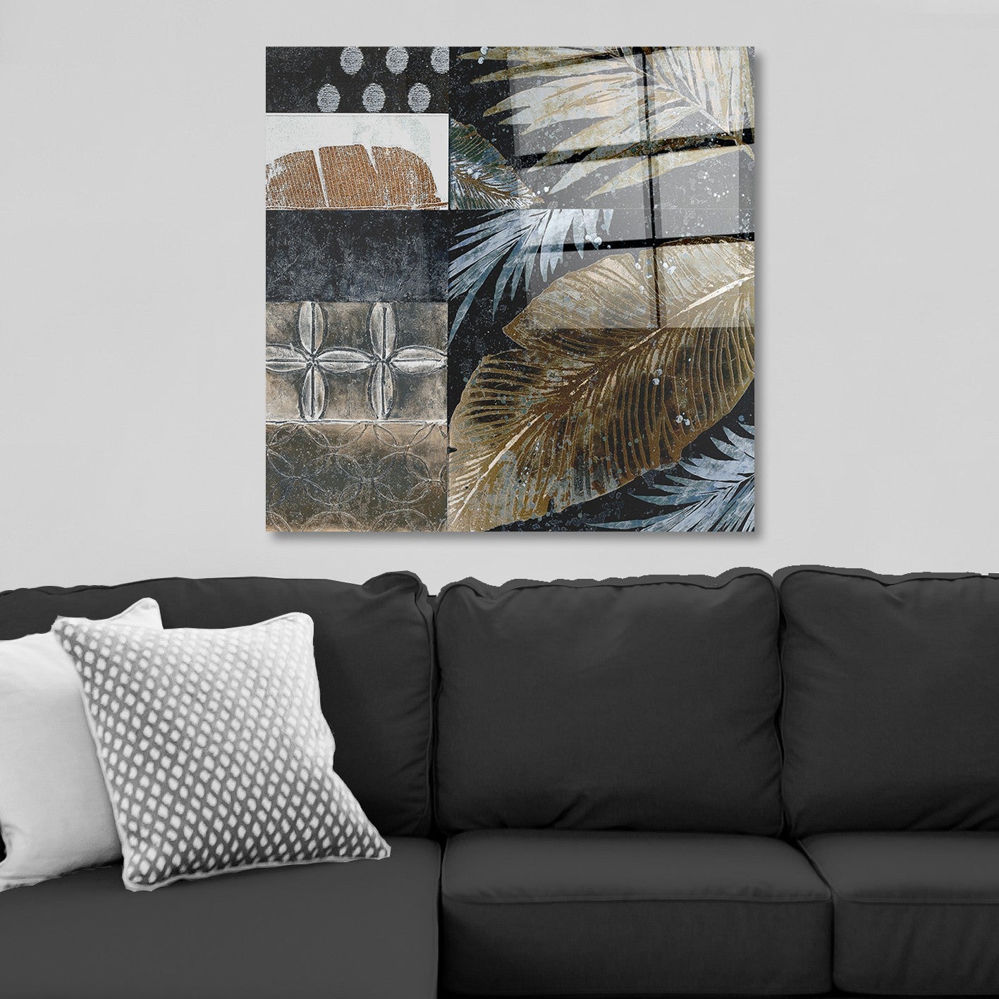 Arte em Vidro Temperado Multicolor 50x50cm - Pintura Decorativa de Parede Premium