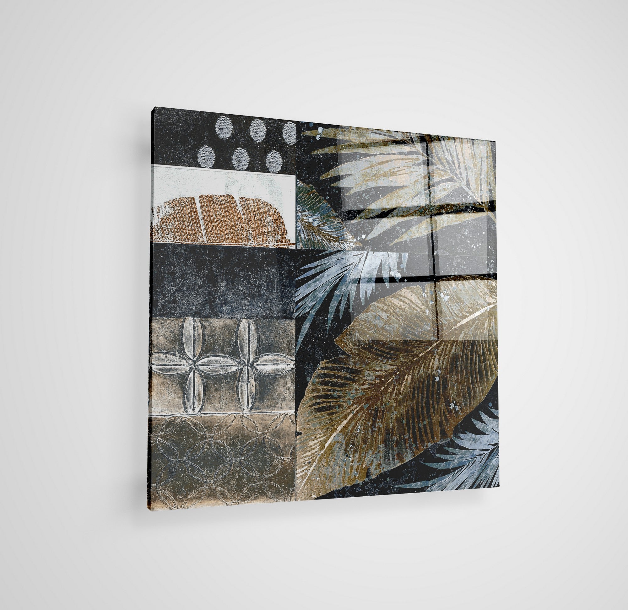 Arte em Vidro Temperado Multicolor 50x50cm - Pintura Decorativa de Parede Premium