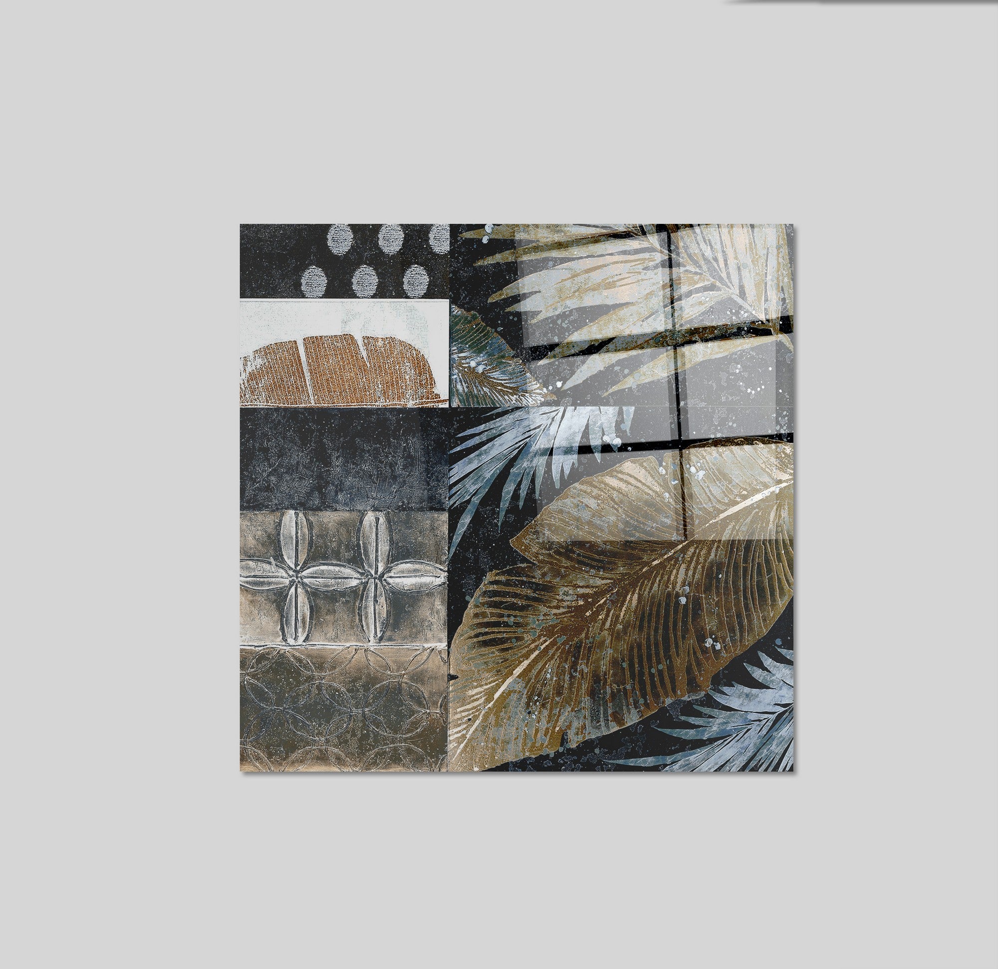 Arte em Vidro Temperado Multicolor 50x50cm - Pintura Decorativa de Parede Premium