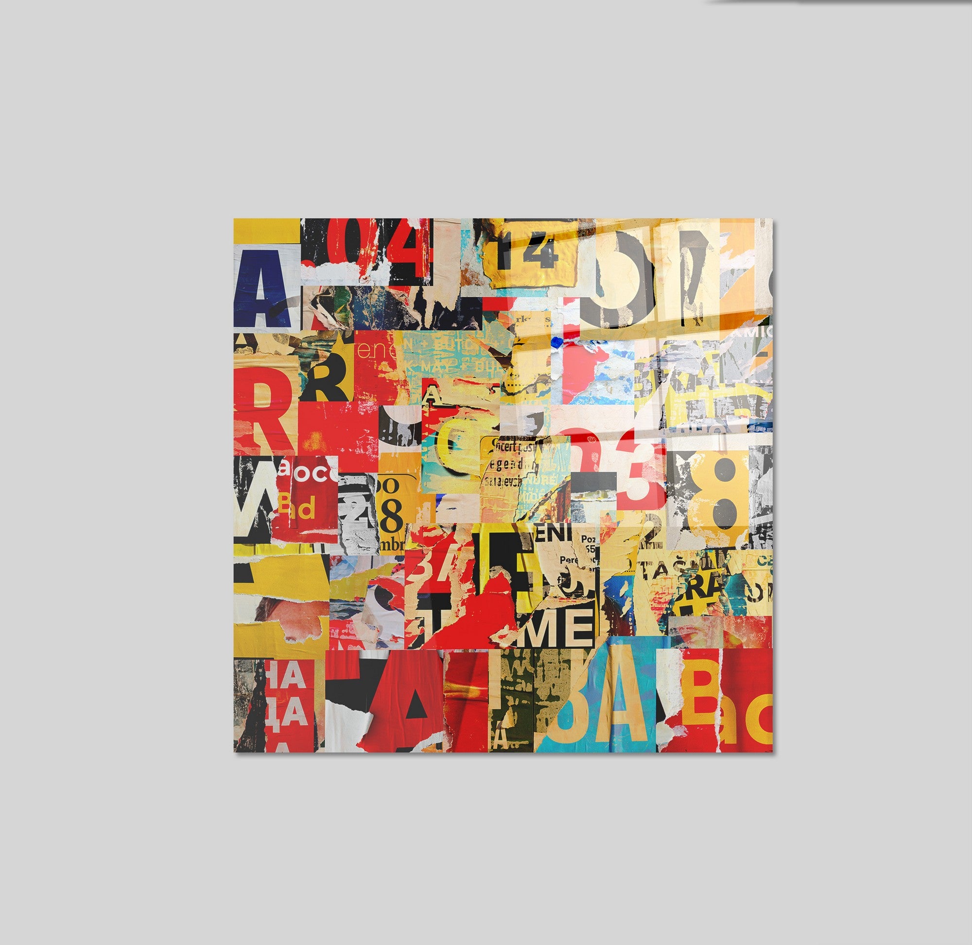 Arte em Vidro Temperado Multicolor 70x70cm - Pintura Decorativa de Alta Qualidade