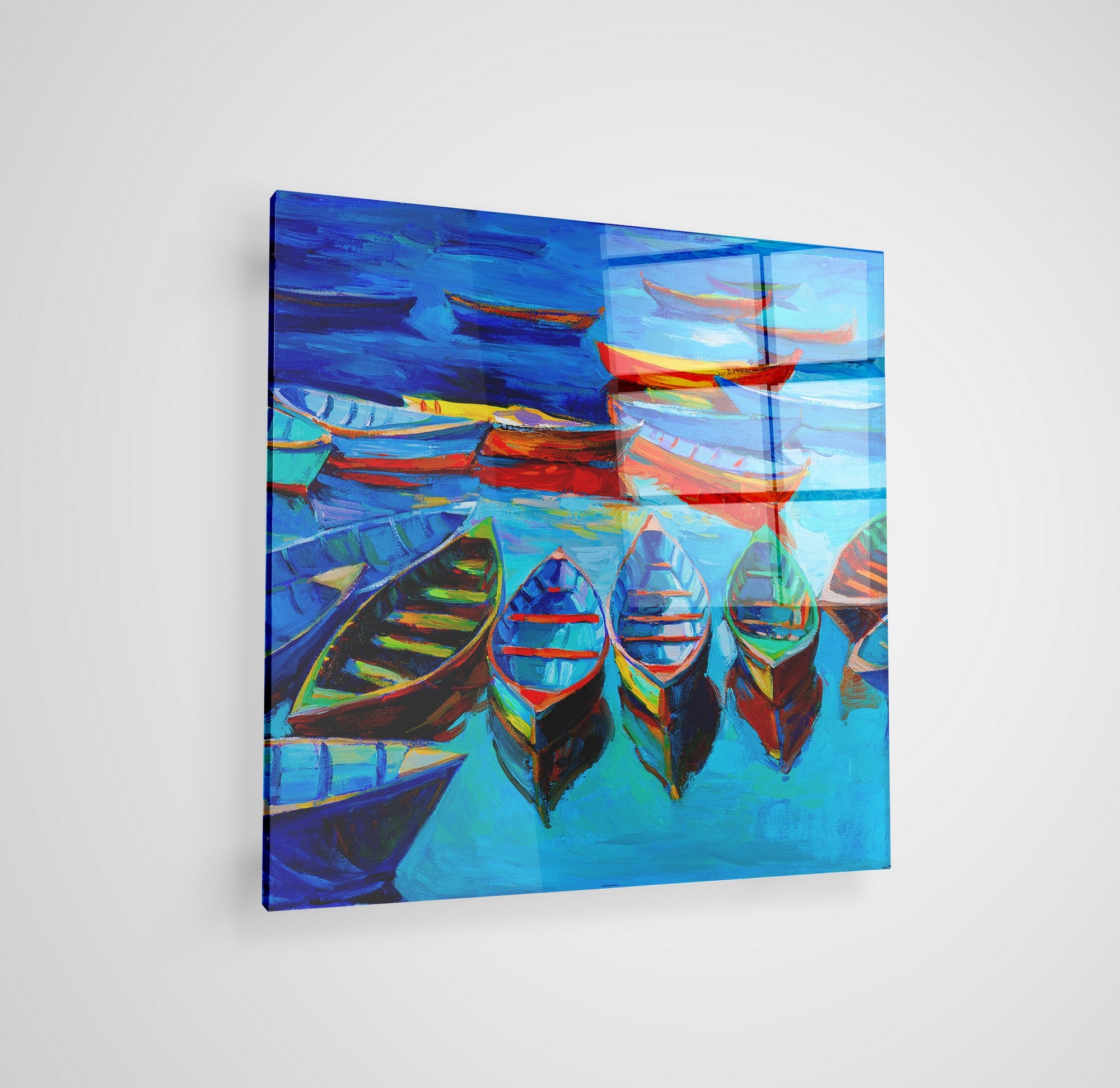 Arte em Vidro Temperado Multicolor 70x70cm - Pintura Decorativa de Alta Qualidade