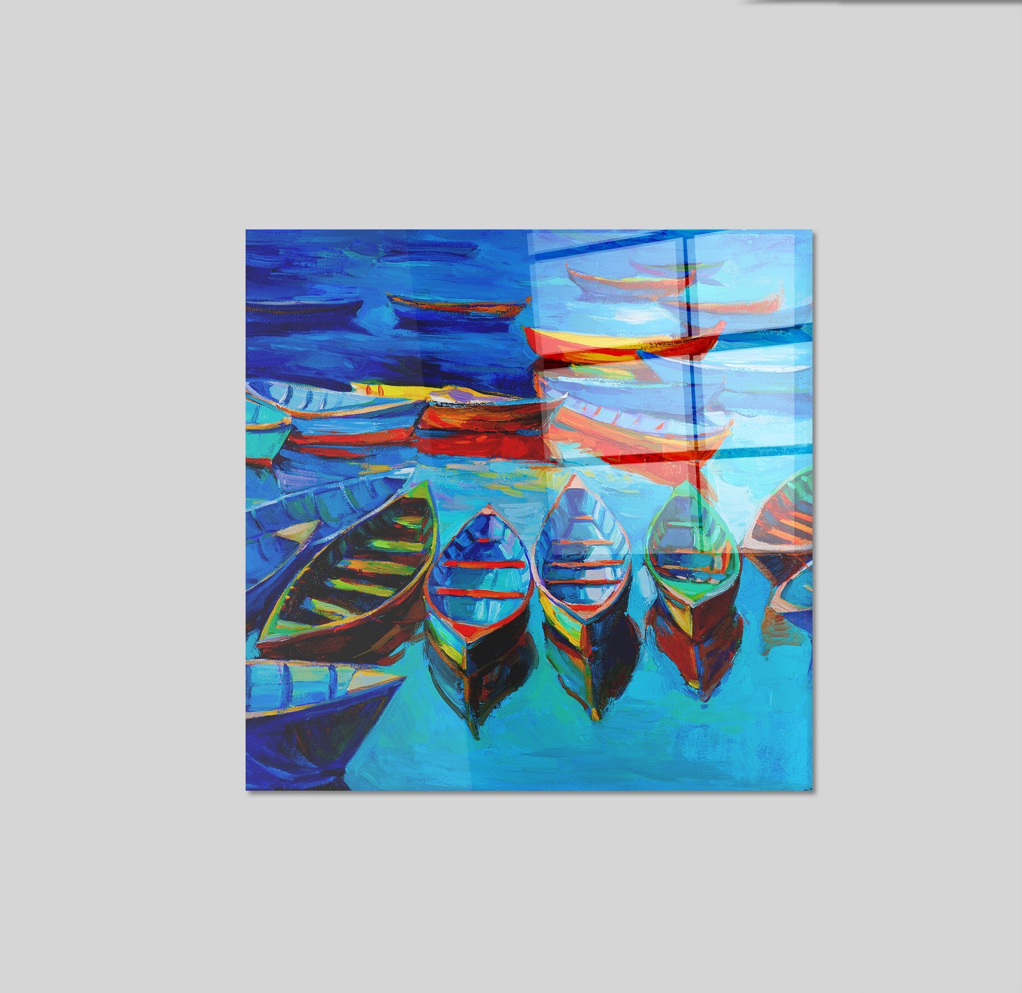 Arte em Vidro Temperado Multicolor 70x70cm - Pintura Decorativa de Alta Qualidade