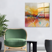 Arte em Vidro Temperado Multicolor 70x70cm - Pintura Decorativa de Parede Premium