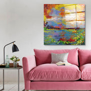 Arte em Vidro Temperado Multicolor 50x50cm - Pintura Decorativa de Alta Qualidade