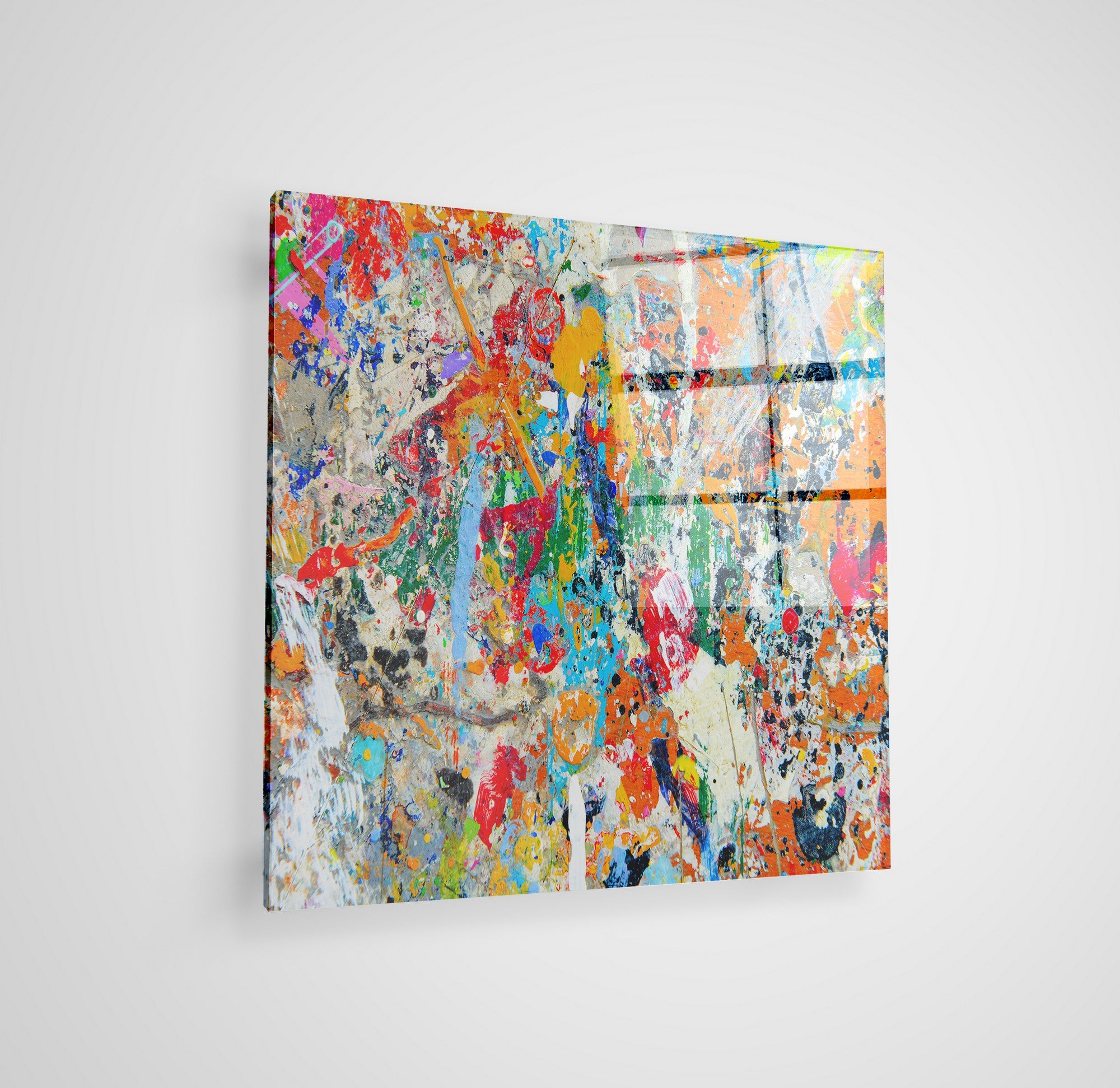 Arte em Vidro Temperado Multicolor 70x70cm - Pintura Decorativa de Alta Qualidade