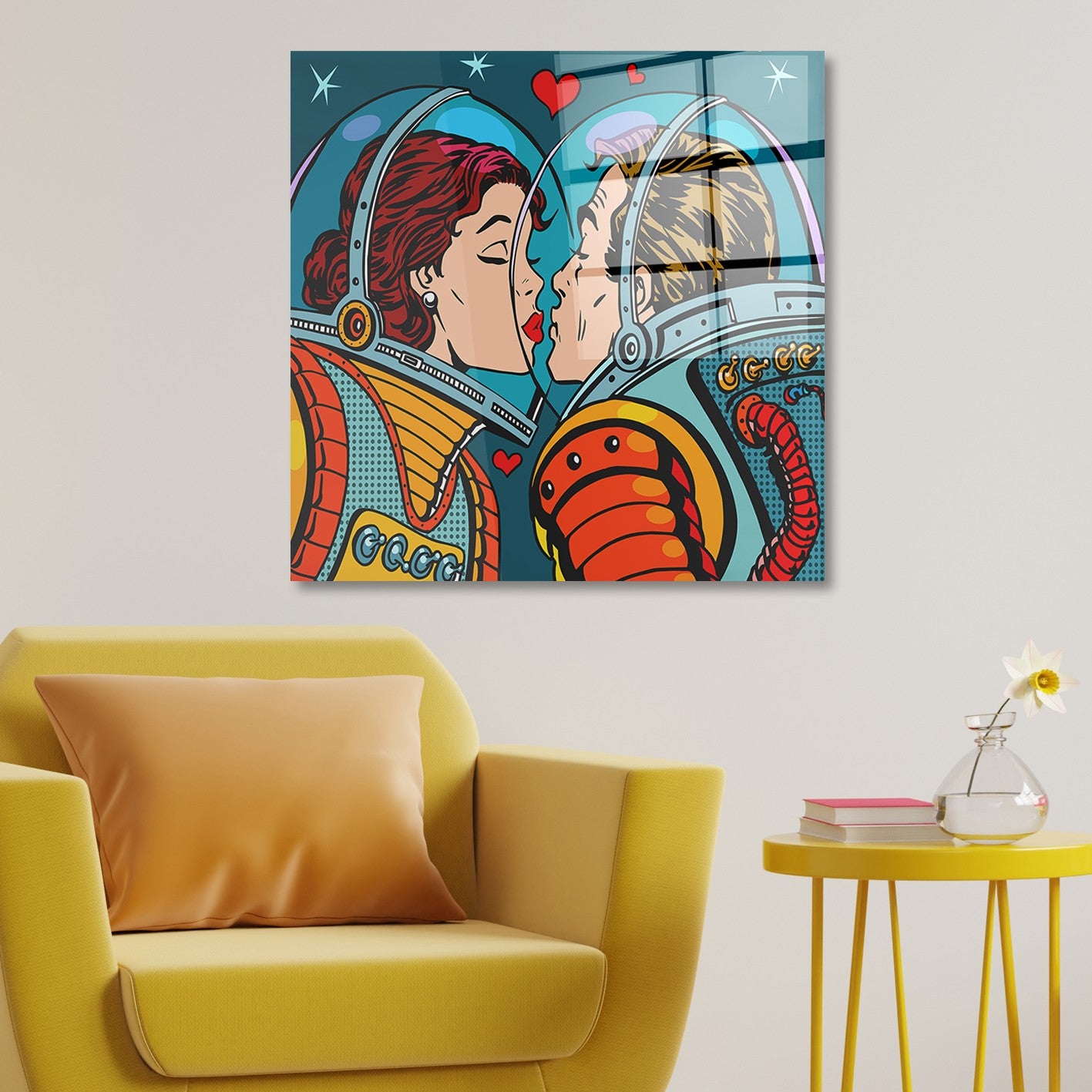 Arte em Vidro Temperado Multicolor 70x70cm - Pintura Decorativa de Alta Qualidade