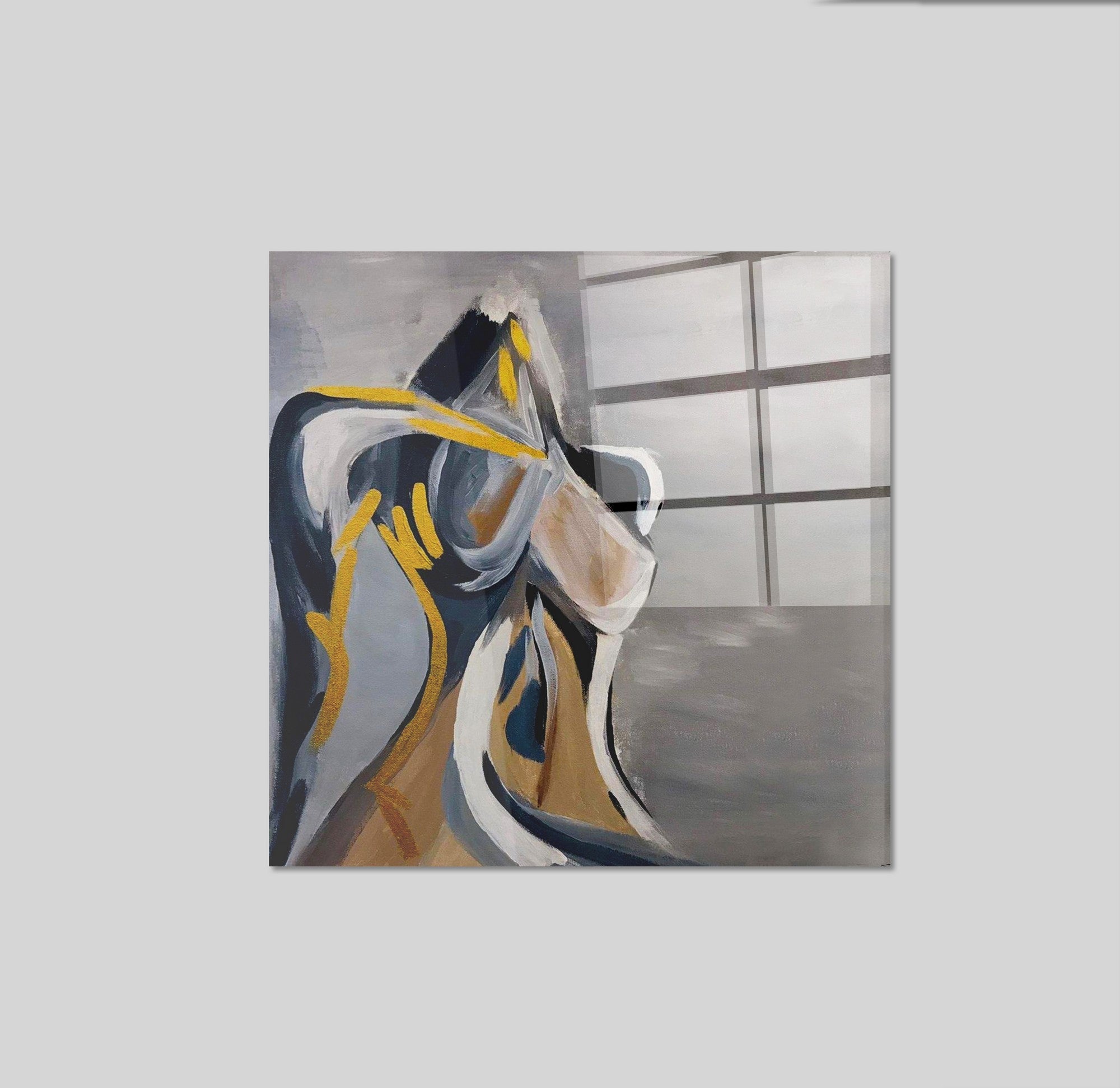 Arte em Vidro Temperado Multicolor 50x50cm - Pintura Decorativa de Parede Premium