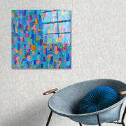 Arte em Vidro Temperado Multicolor 50x50cm - Pintura Decorativa de Alta Qualidade